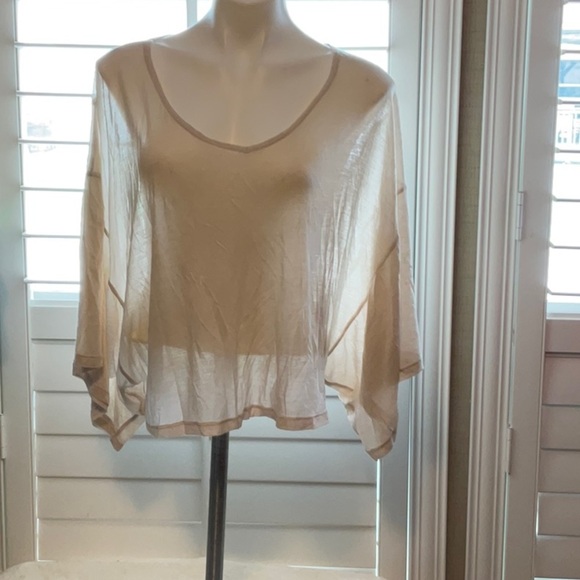 Forever 21 Tan Boxy Oversized 3/4 Sleeve Blouse - Picture 1 of 7